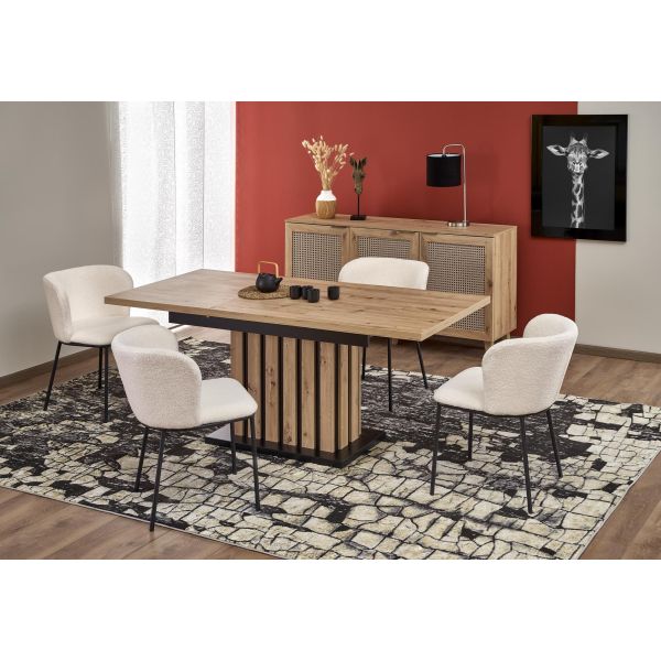 LAMELLO stół rozkładany 130-180/80 cm dąb artisan/czarny (3p=1szt)