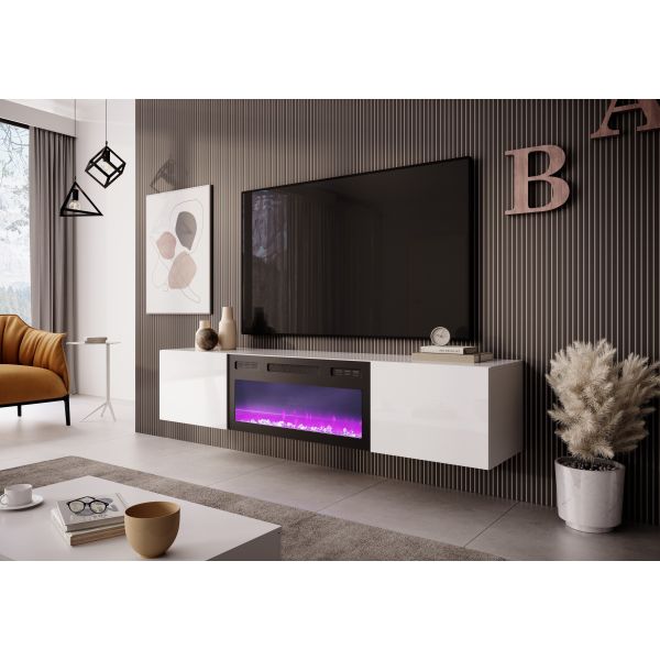 LIVO RTV 180 wisząca z kominkiem biały (2p=1szt)