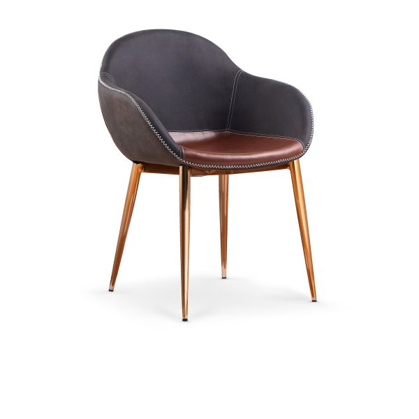 K304 krzesło ciemny popiel / brązowy / złoty chrom (1p=2szt)