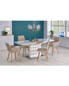 TORONTO stół rokładany biały / dąb złoty