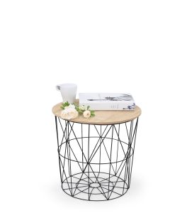 MARIFFA ława stelaż - czarny, blat - naturalny (2p=8szt)