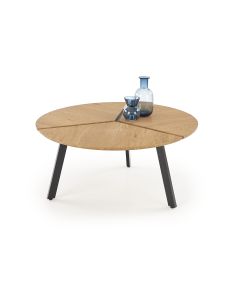 LUANA ława stelaż - czarny, blat - dąb złoty (1p=1szt)