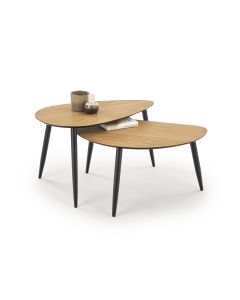 GENEVA zestaw 2 ław blat - dąb złoty, nogi - czarne (1p=1szt)