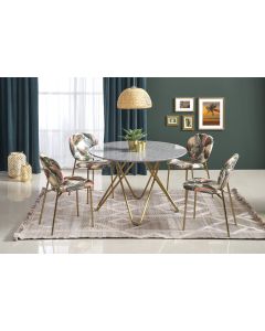 BONELLO stół, blat - popielaty marmur, nogi - złoty (2p=1szt)