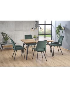 CAMBELL stół rozkładany, blat - naturalny, nogi - czarny (2p=1szt)