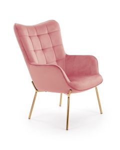 CASTEL 2 fotel wypoczynkowy złoty / jasny różowy