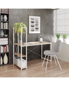 NARVIK B1 biurko biały/ dąb sonoma