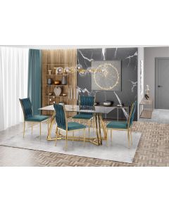 KONAMI stół, blat - czarny marmur, nogi - złoty (2p=1szt)