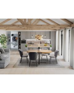 MERCY stół rozkładany, blat - dąb złoty, nogi - czarny (2p=1szt)