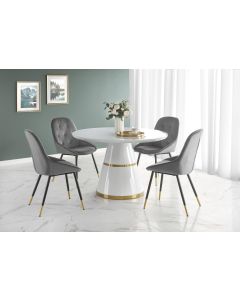 VEGAS stół, blat - biały, noga - biały / złoty (2p=1szt)