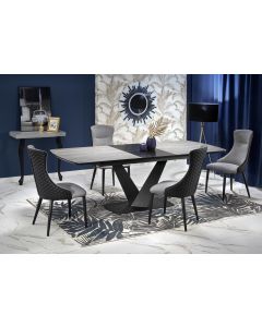 VINSTON stół rozkładany, blat - ciemny popiel / czarny, nogi - czarny (3p=1szt)