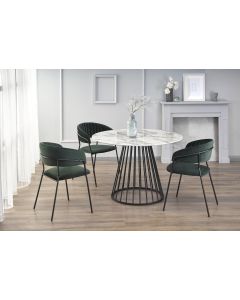 BRODWAY stół blat - biały marmur, noga - czarny (2p=1szt)