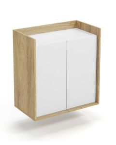 MOBIUS SZAFKA 2D korpus: hikora naturalna, fronty - biel alpejska (1p=1szt)