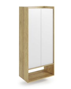 MOBIUS REGAŁ 2D korpus: hikora naturalna, fronty - biel alpejska (2p=1szt)