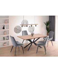 LEGARTO stół rozkładany blat - dąb naturalny, noga - czarny (2p=1szt)