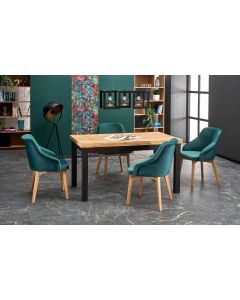 TIAGO stół rozkładany 140-220/80 blat: dąb craft, nogi: czarny (3p=1szt)