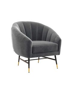 BRITNEY fotel wypoczynkowy popielaty / czarny / złoty (1p=1szt)