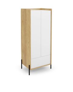 MOBIUS SZAFA 2D korpus: hikora naturalna, fronty - biel alpejska (3p=1szt)