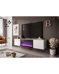 LIVO RTV 180 wisząca z kominkiem biały (2p=1szt)