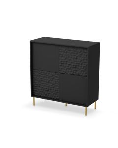 BULLET KM-2 komoda czarny, nogi: złoty (2P=1SZT)