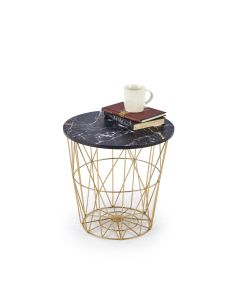 HARISSA_G ława stelaż - złoty, blat - czarny marmur (2p=8szt)