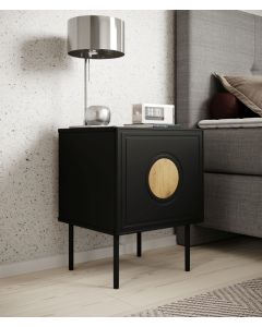 PALAZZO szafka nocna ( 2szt.=1kpl) czarny mat/ dąb craft