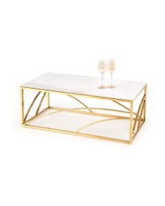 UNIVERSE 3 ława, biały marmur / złoty (2p=1szt)