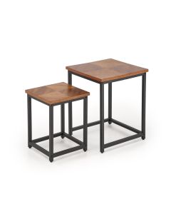 ELZA zestaw 2 ław, orzechowy / czarny (1p=1szt)