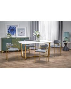 CLEMENTE stół blat - biały marmur, nogi - złoty (2p=1szt)