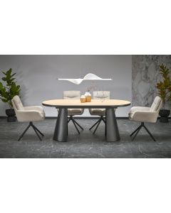 GIACOMO stół rozkładany, blat - naturalny, noga - czarny (2p=1szt))