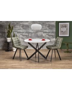 EDGAR 2 stół okrągły, blat - biały marmur, nogi - czarny (2p=1szt)