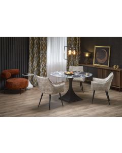 MANUEL stół okrągły,  blat - czarny marmur, noga - czarny (2p=1szt)