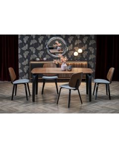 PEDRO stół, blat - orzechowy, noga - czarny (2p=1szt)