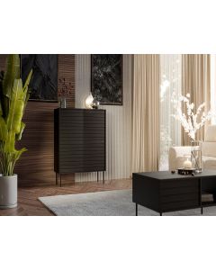 CORTINA komoda 100 ( 4D )  czarny/orzech ( 1 szt.=2 p. )