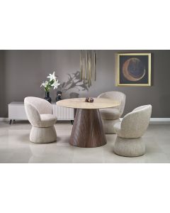 PIREUS stół okrągły trawertyn / orzech (2p=1szt)