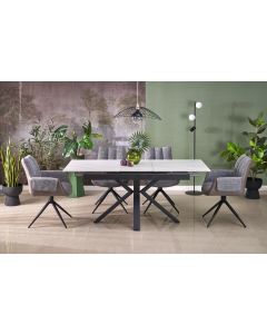 PLATAN stół rozkładany, biały marmur / czarny (2p=1szt)