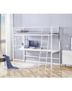 DOLCE łóżko piętrowe z biurkiem i organizerem, biały (3p=1szt)