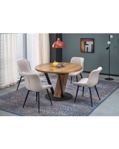 FANIS okrągły stół rozkładany, naturalny / czarny  (3p=1szt)