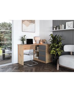 BEGA biurko, dąb artisan / grafitowy (2p=1szt)