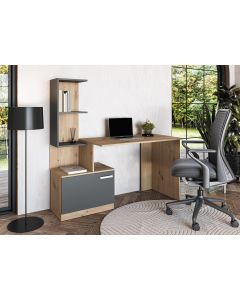 MISO biurko, grafitowy / dąb artisan (2p=1szt)