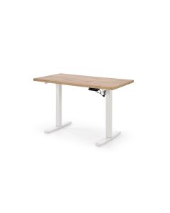 B54 biurko z funkcją regulacji wysokości, blat - dąb artisan, stelaż - biały (2p=1szt)