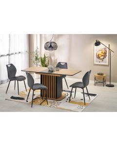 WILSON stół rozkładany, blat - dąb artisan / czarny, nogi - dąb artisan / czarny (2p=1szt)