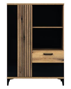 ARIS AS05 DĄB E/CZARNY POŁYSK SZAFKA KPL