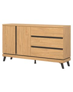 ATE AT03  DĄB KAMIENNY/CZARNY KOMODA KPL