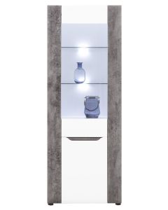 BRANDO B-5 biały,beton,biały połysk WITRYNA LP kpl