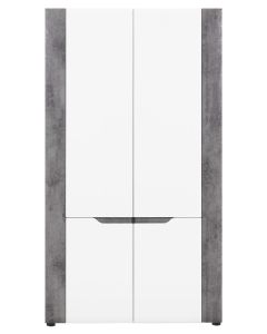 BRANDO B-7 biały,beton,biały połysk SZAFA 2D kpl.