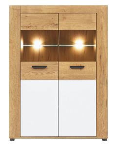 BESTO BT04 DĄB E/BIAŁ POŁYSK KREDENS KPL