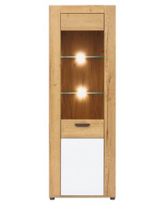 BESTO BT05 DĄB E/BIAŁ POŁYSK WITRYNA LP KPL