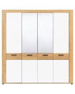 BESTO BT09 DĄB E/BIAŁ POŁYSK SZAFA 4D KPL