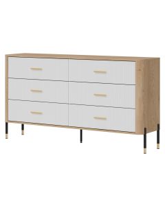 DANTE DT05 DĄB CREMONA T/BIAŁY MAT KOMODA KPL